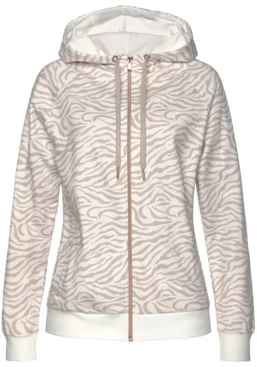 Hot Kapuzensweatjacke"/ Sweatshirtjacke Mit Details In Rosegold" Nachhaltige Homewear