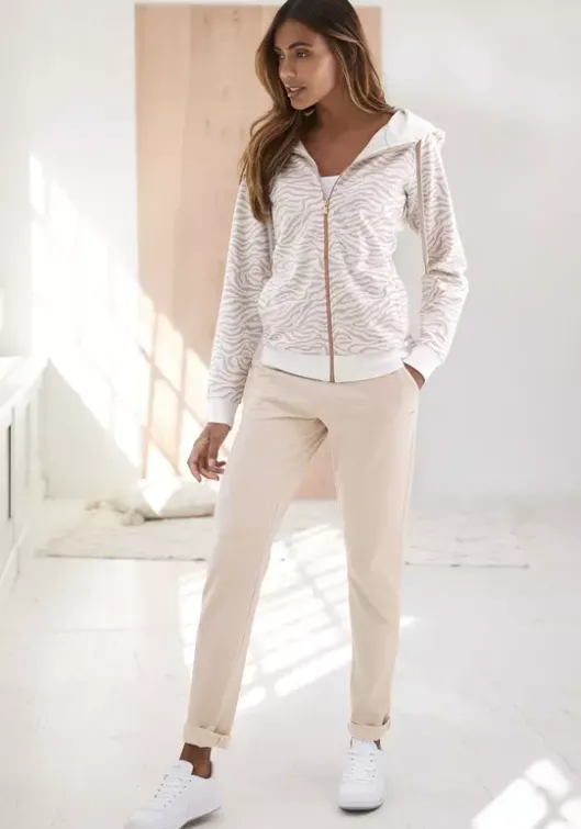 Hot Kapuzensweatjacke"/ Sweatshirtjacke Mit Details In Rosegold" Nachhaltige Homewear