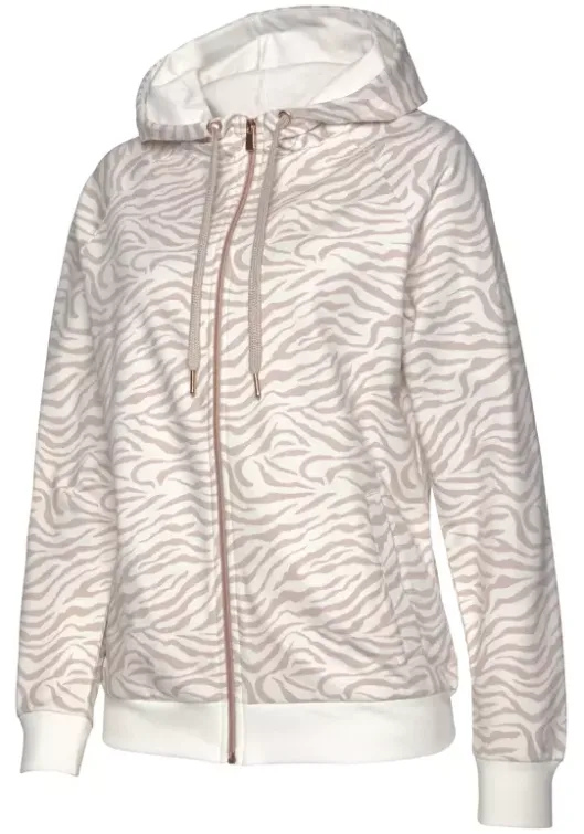 Hot Kapuzensweatjacke"/ Sweatshirtjacke Mit Details In Rosegold" Nachhaltige Homewear