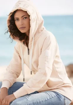 Sale Elbsand Kapuzensweatjacke"Kelina" Creme-Meliert
