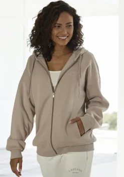 Sale LASCANA Kapuzensweatjacke"-Sweatjacke Mit Kapuze" Taupe