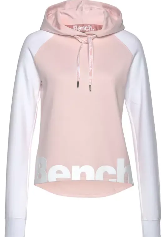 New Bench. Kapuzensweatshirt Weis-Rosa