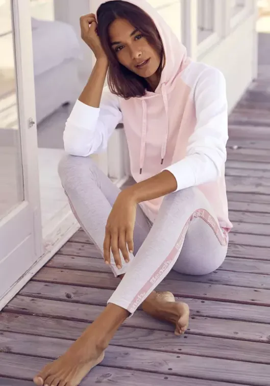 New Bench. Kapuzensweatshirt Weis-Rosa
