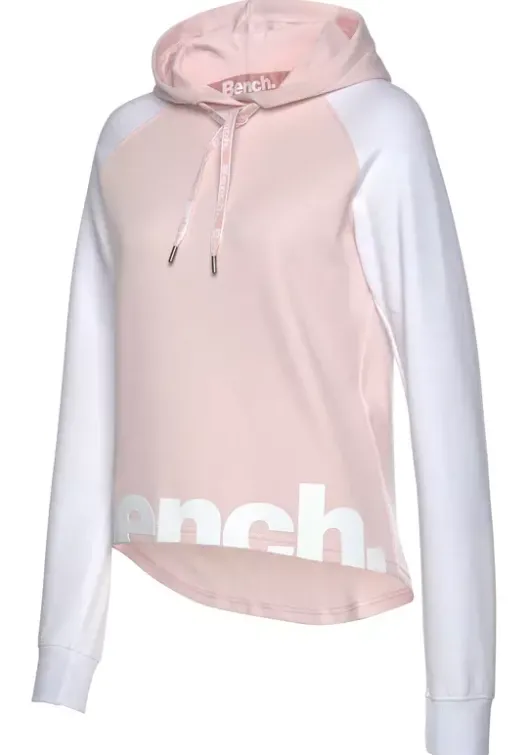 New Bench. Kapuzensweatshirt Weis-Rosa