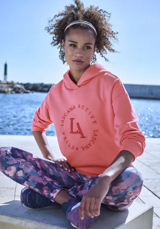 Discount Kapuzensweatshirt"- Performance Hoodie Mit Runder Logostickerei Und" Homewear-Oberteile