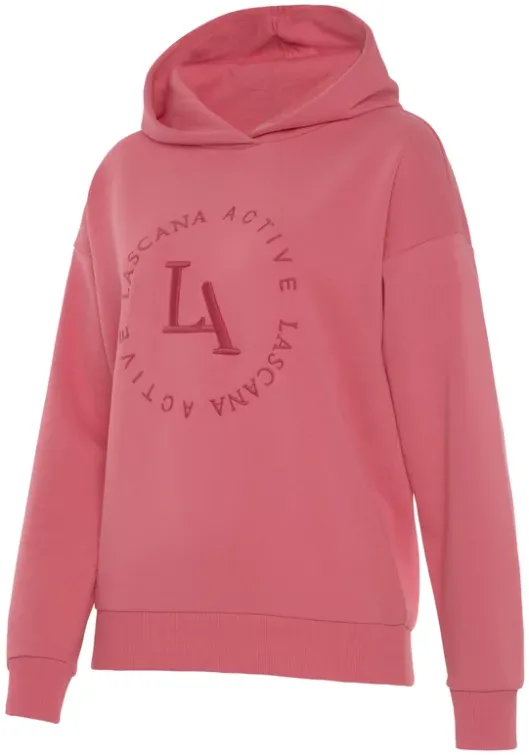 Discount LASCANA ACTIVE Kapuzensweatshirt"- Performance Hoodie Mit Runder Logostickerei Und" Rose