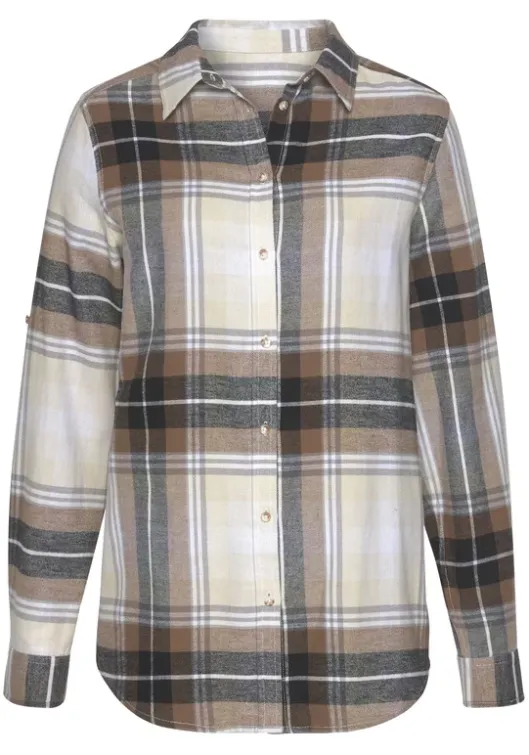 Hot Buffalo Karobluse Braun-Creme-Kariert