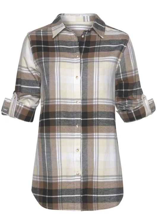 Hot Buffalo Karobluse Braun-Creme-Kariert