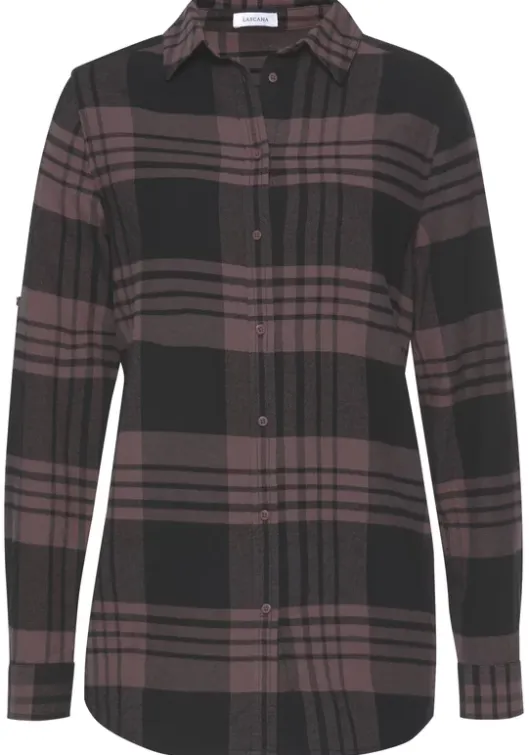 Clearance LASCANA Karobluse Lila-Schwarz-Kariert