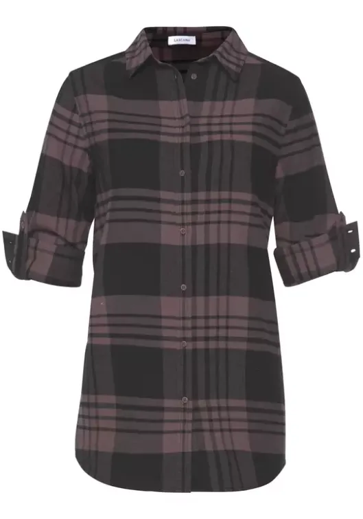 Clearance LASCANA Karobluse Lila-Schwarz-Kariert