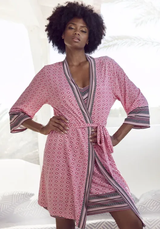 Sale Vivance Dreams Kimono Pink Gemustert