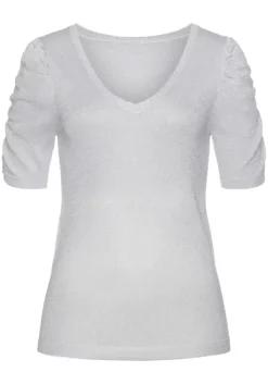 Hot Vivance Kurzarmpullover Silberfarben
