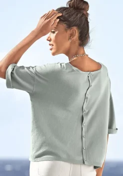 Outlet Vivance Kurzarmpullover Hellgrun