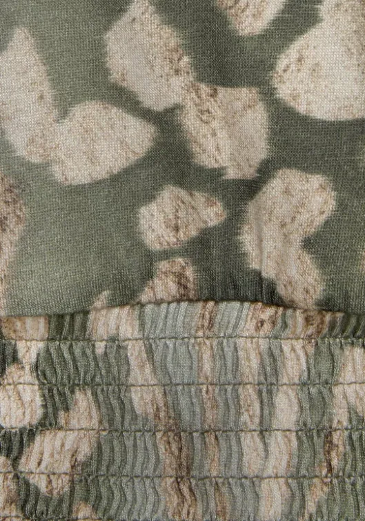 Best LASCANA Kurzarmshirt Taupe-Grun-Bedruckt