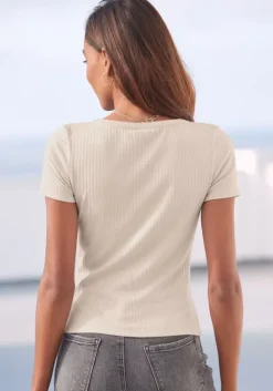 Hot LASCANA Kurzarmshirt Beige