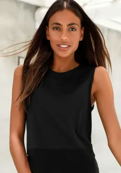 Outlet LASCANA ACTIVE Kurzarmshirt"Tropical" Schwarz