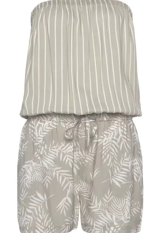 Hot LASCANA Kurzoverall Schilfgrun-Creme Bedruckt
