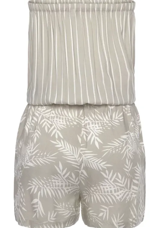 Hot LASCANA Kurzoverall Schilfgrun-Creme Bedruckt