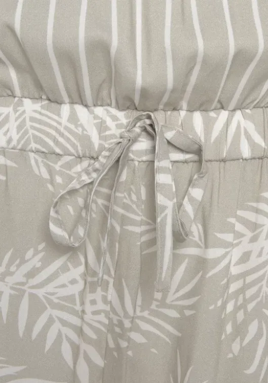 Hot LASCANA Kurzoverall Schilfgrun-Creme Bedruckt
