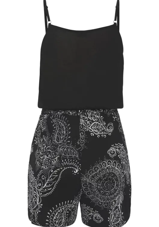 Discount Vivance Kurzoverall Schwarz-Weis Bedruckt
