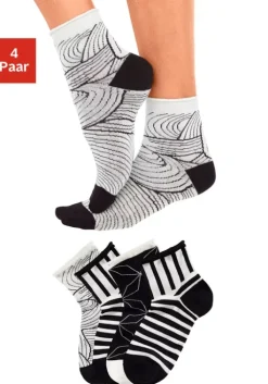 Hot H.I.S Kurzsocken Schwarz-Weis-Gemustert