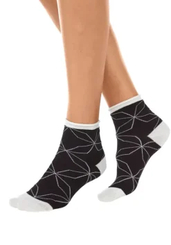 Hot H.I.S Kurzsocken Schwarz-Weis-Gemustert