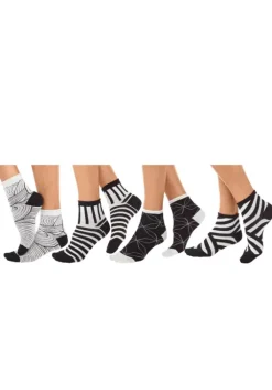 Hot H.I.S Kurzsocken Schwarz-Weis-Gemustert