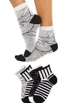Hot H.I.S Kurzsocken Schwarz-Weis-Gemustert