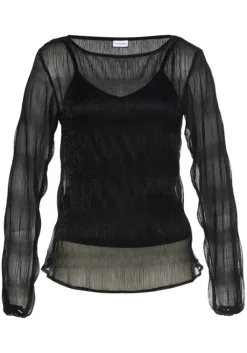 New LASCANA Langarmbluse Schwarz
