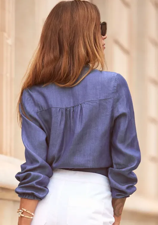 Sale LASCANA Langarmbluse Denim-Blue