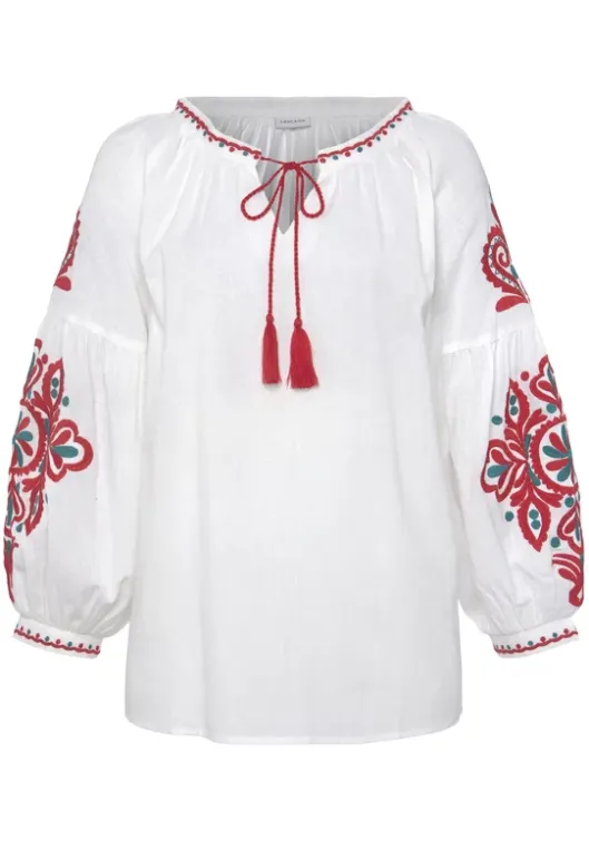 Online LASCANA Langarmbluse Weis-Rot-Blau