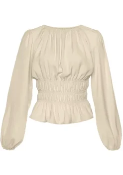 Best LASCANA Langarmbluse Creme