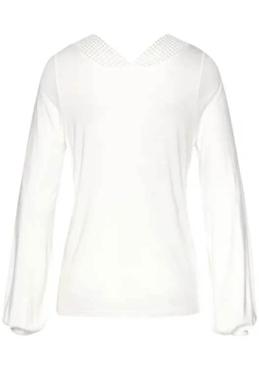 Outlet LASCANA Langarmshirt Creme