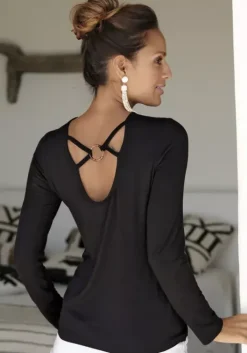 Discount LASCANA Langarmshirt Schwarz