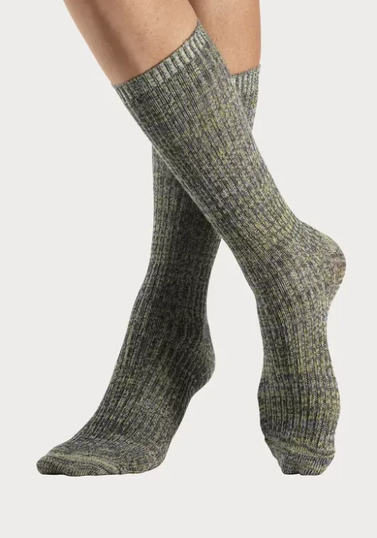 Discount LASCANA Langsocken 1X Gelb-Bunt, 1X Grun-Bunt, 1X Rot-Bunt, 1X Blau-Bunt, 1X Hellbraun-Bunt