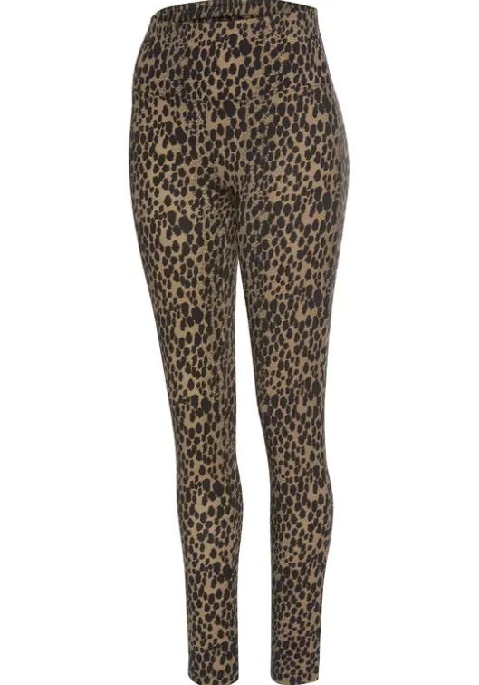 Discount Buffalo Leggings Camelfarben-Schwarz-Leo