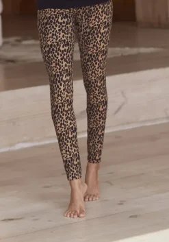 Discount Buffalo Leggings Camelfarben-Schwarz-Leo