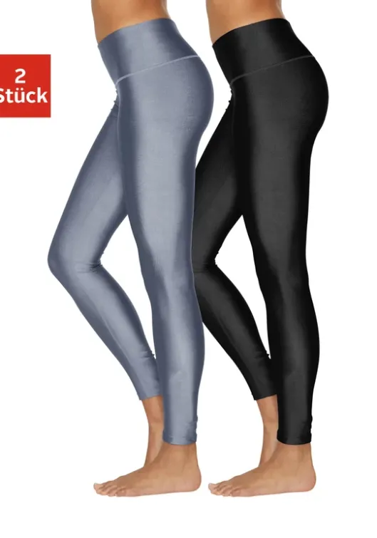 Online LASCANA ACTIVE Leggings Graublau, Schwarz