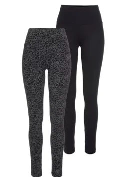 Discount H.I.S Leggings Schwarz-Bedruckt, Schwarz-Uni