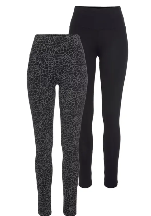 Discount H.I.S Leggings Schwarz-Bedruckt, Schwarz-Uni