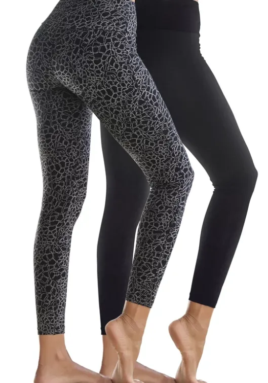 Discount H.I.S Leggings Schwarz-Bedruckt, Schwarz-Uni