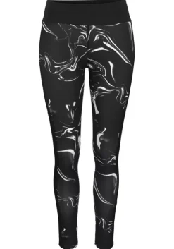Outlet LASCANA ACTIVE Leggings"Black Marble" Schwarz-Marmoriert-Weis