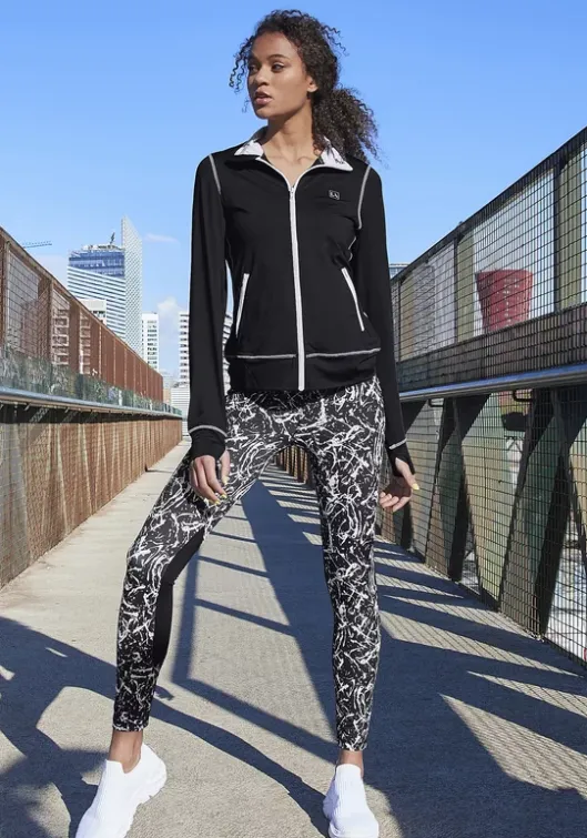 Online LASCANA ACTIVE Leggings"Splash" Schwarz-Marmoriert-Weis