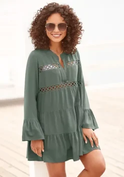 Best LASCANA Longbluse Dunkelgrun