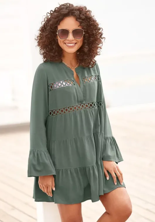 Best LASCANA Longbluse Dunkelgrun