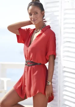 Hot LASCANA Longbluse Korallrot