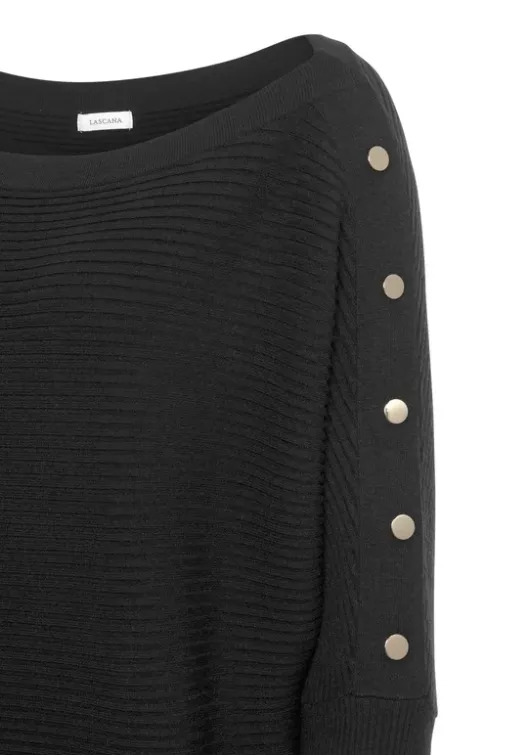 LASCANA Longpullover Schwarz
