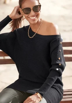 LASCANA Longpullover Schwarz