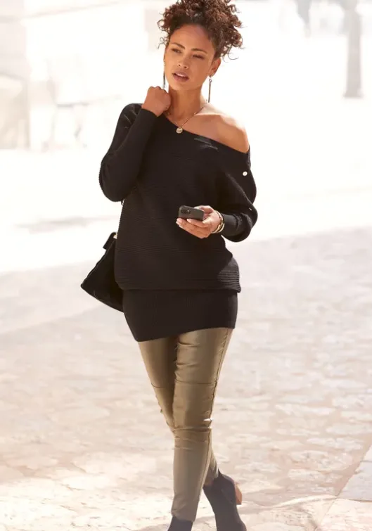 LASCANA Longpullover Schwarz