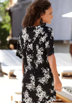 LASCANA Longshirt Schwarz-Bedruckt